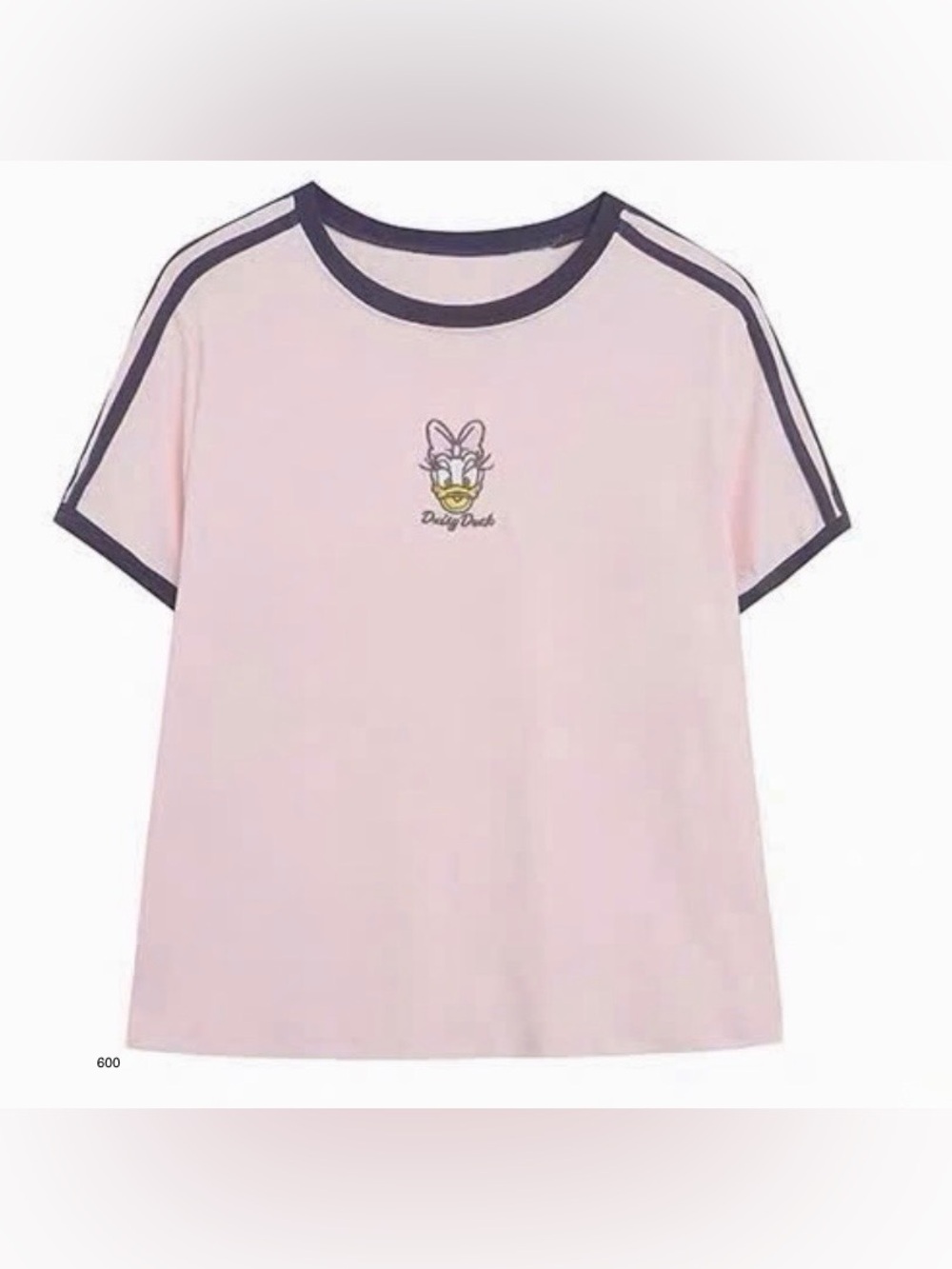 *new* Women's Daisy Duck Short Sleeve Graphic Baby T-Shirt - Light Pink